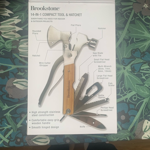 Brookstone 4 in 1 hatchet multi tool hammer pliers new in box - Picture 2 of 2